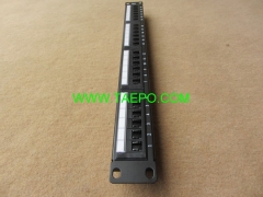 24-port CAT6 UTP patch panel with snap-in label and dust cover