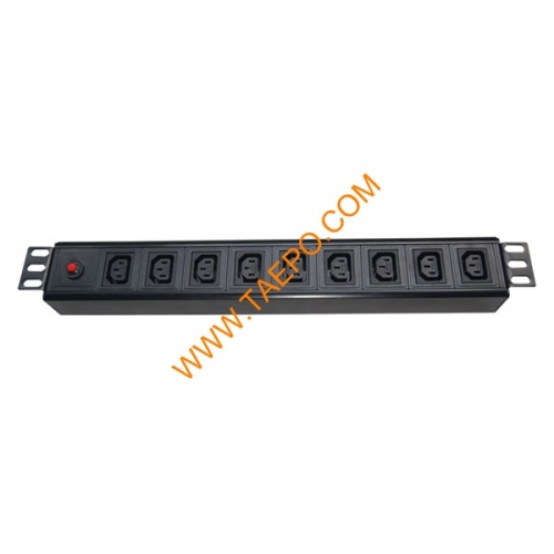 IEC C320 C13 standard 10A 250VAC 9 ways 1.5U PDU with over-load protection