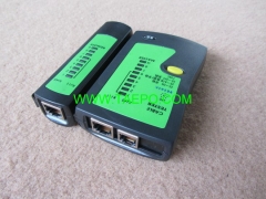 Auto/manual dual-mode patch cable tester for RJ11/RJ45