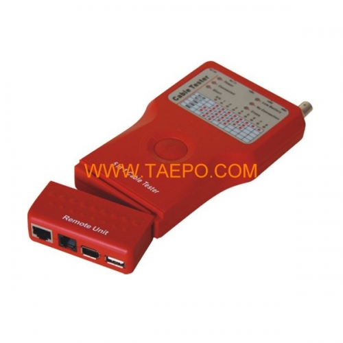 5-in-1 patch cable tester for RJ11/RJ45/BNC/USB/1394