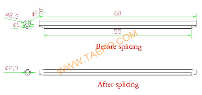 Schematic Diagrams for 60mm fiber optic heat shrink sleeve