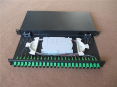19 inch 1U 24 fibers Rack mounted ODF Optical Distribution Frame with SC fiber optic adapters