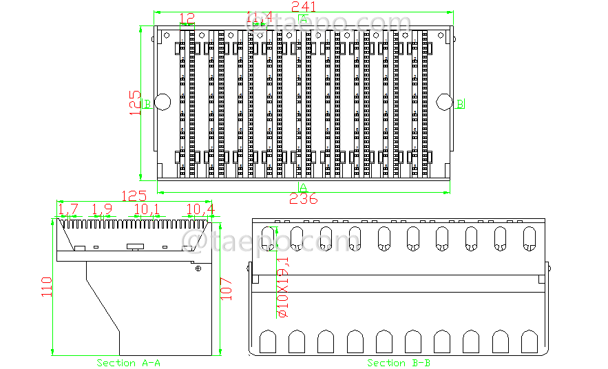 Schematic Diagrams for 72 ports splitter terminal block