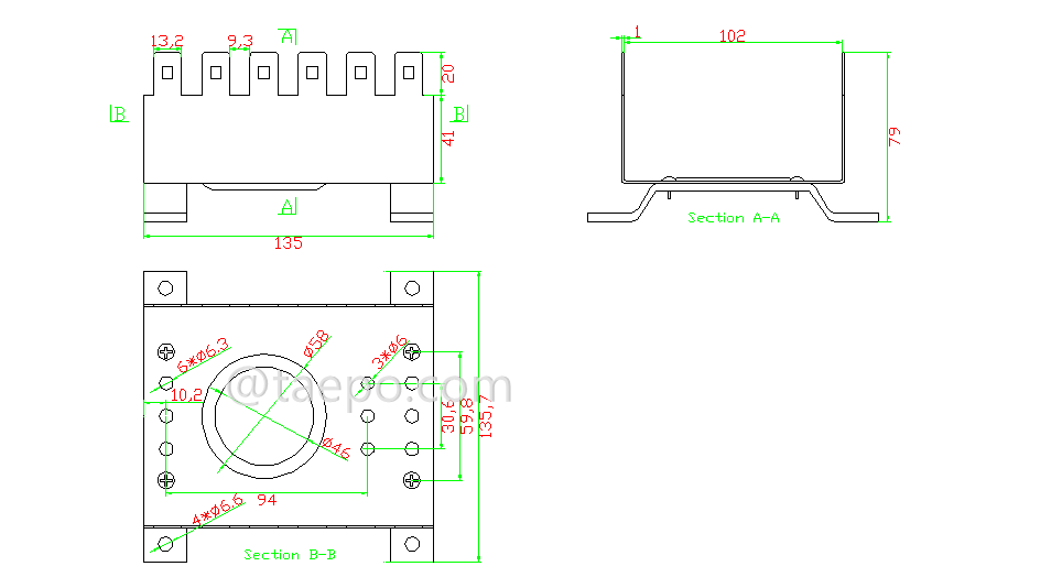 Schematic Diagrams for 10 pairs 6 ways LSA back mount frame
