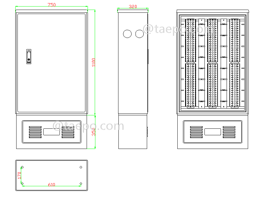 Schematic Diagrams for Outdoor 1200 pairs SMC cross connection cabinet