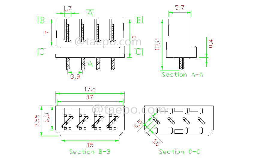 Schematic Diagrams for 4 pins lsa plus PCB connection module