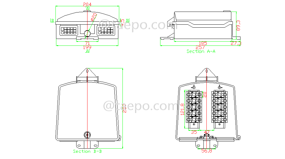 Schematic Diagrams for Outdoor 10 pairs terminal box 