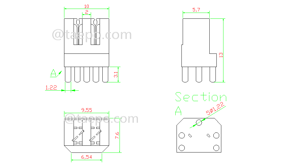 Schemetic Diagrams for 2 pins LSA plus PCB connection module
