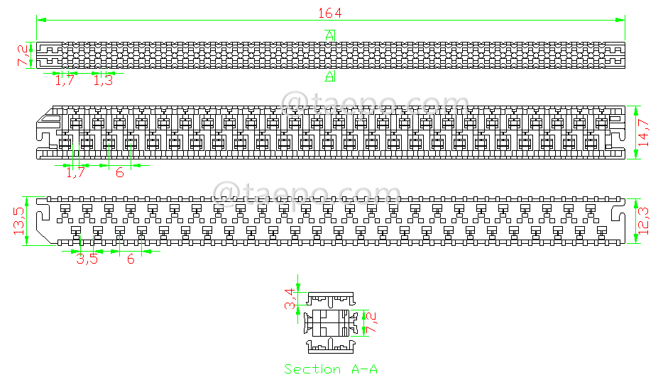 Schematic Diagrams for 25 pairs gel filled 710 splicing module