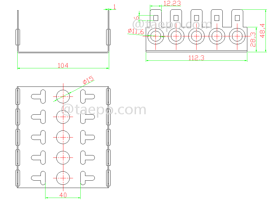 Diagram for 10 pair LSA krone rack mount frame 5 ways