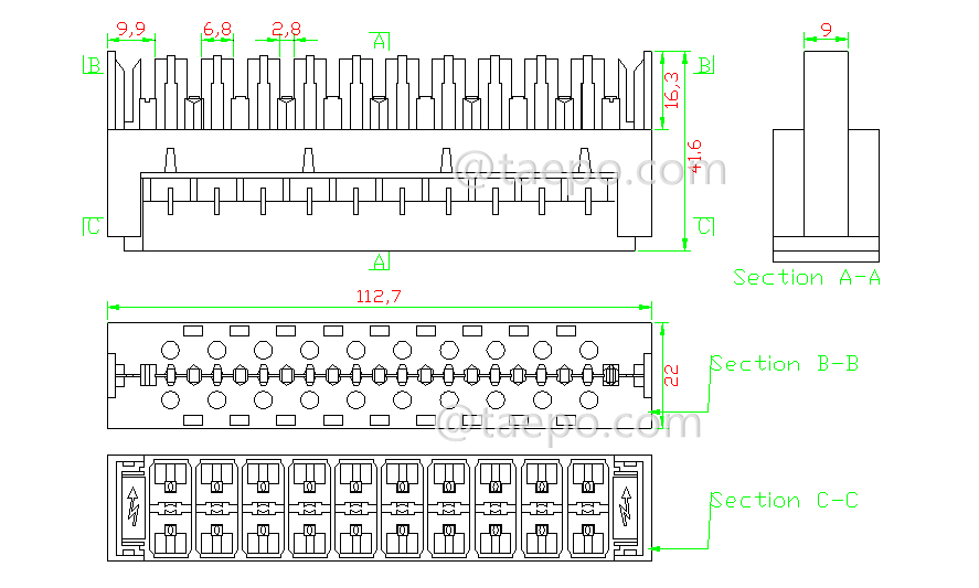Schematic Diagrams for 3-pole over-voltage krone protection magazine