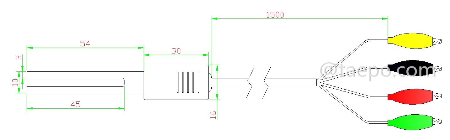 Schematics Diagrams for 4 pole test cord for Simen MDF terminal block 71