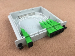1x4 casette type SC APC Fiber optic PLC splitter