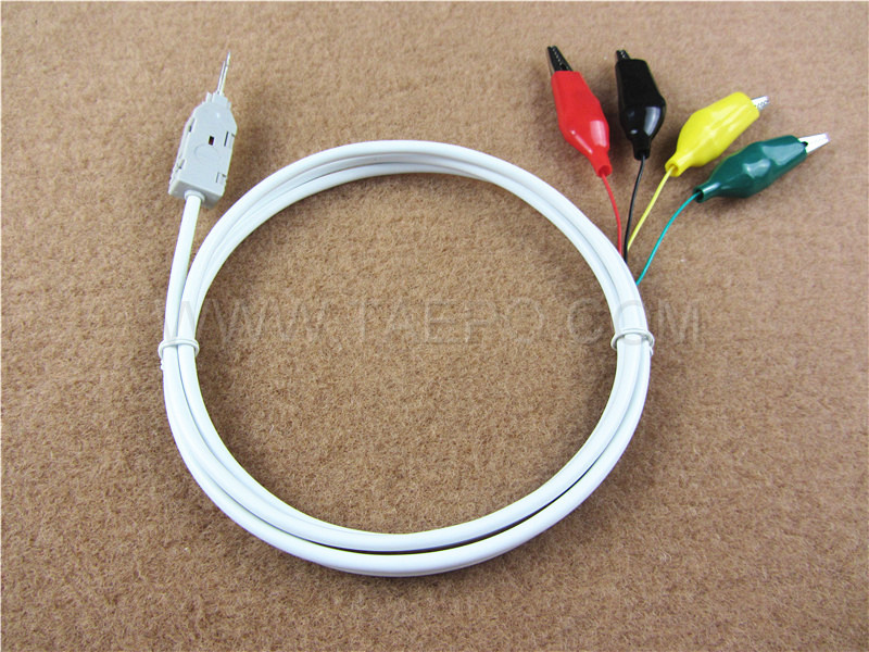 4-pole test cord, LSA test plug to alligator clip, 1.5m