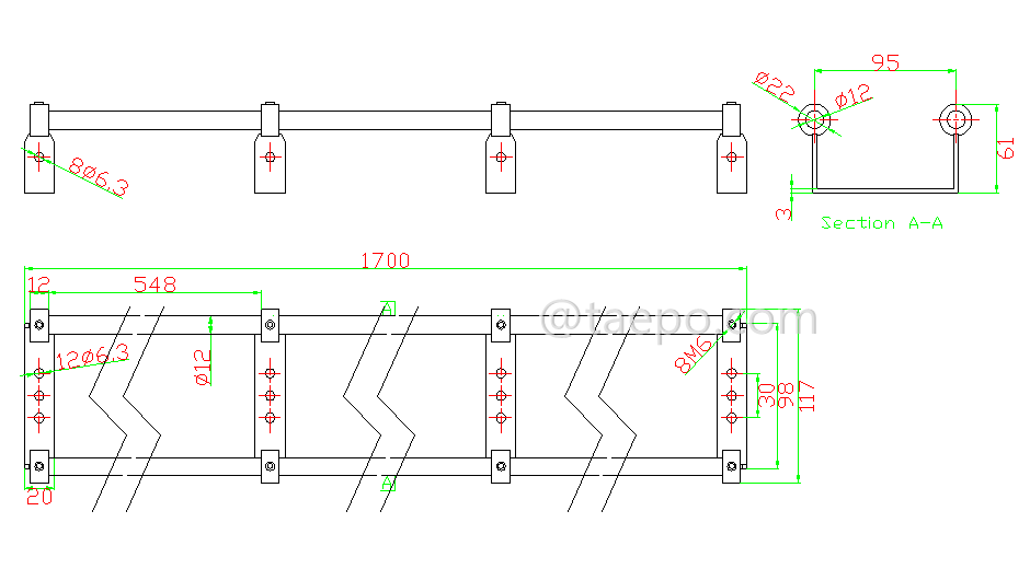 Schematic Diagrams for 10 pair LSA profile rod frame