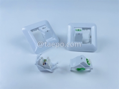LC/APC duplex Fiber outlet and faceplate with 1-port keystone jack CAT6 UTP 8P8C