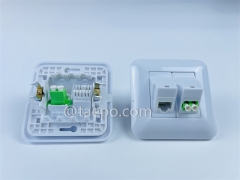 LC/APC duplex Fiber outlet and faceplate with 1-port keystone jack CAT6 UTP 8P8C