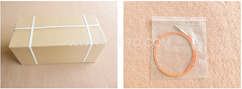 Packing Picture for Multimode mm OM2 simplex LC UPC to LC UPC Fiber optic cable pigtail