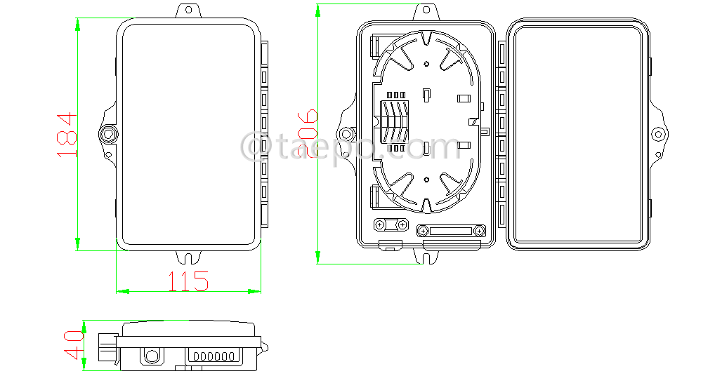 Schematic Diagrams for 6 port ftth fiber termination FTB box 