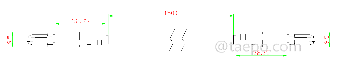 Shcematic Diagrams for 2-pole LSA test plug connection Test cord