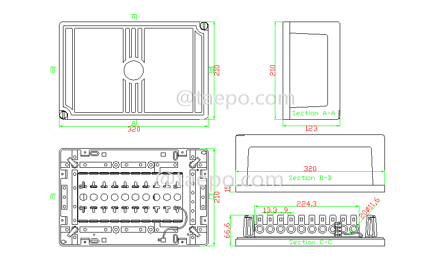 Schematic Diagrams for 100 pair telephone dp box