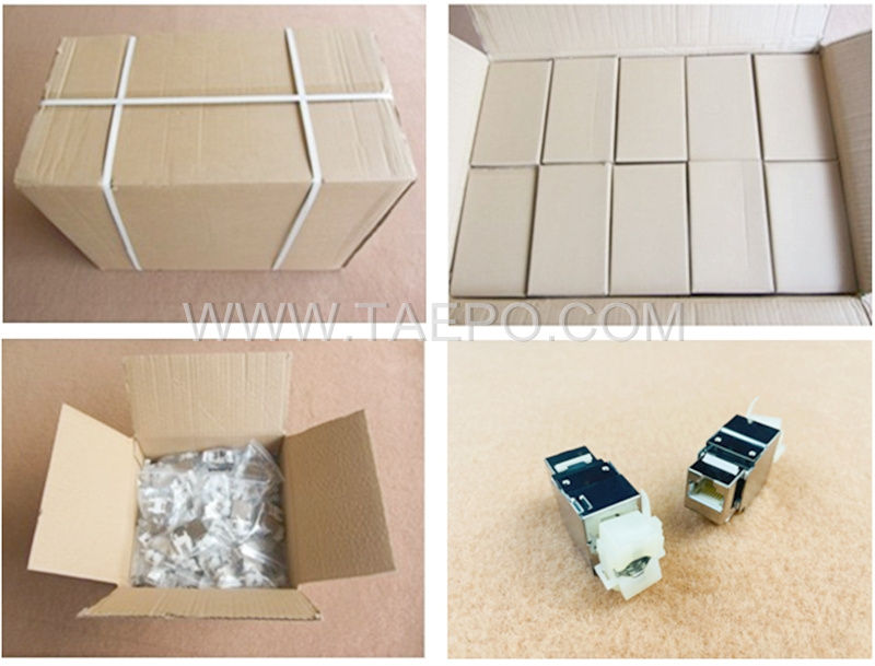 Packing Picture for CAT6 STP 8P8C RJ45 180 degree AP style Keystone jack