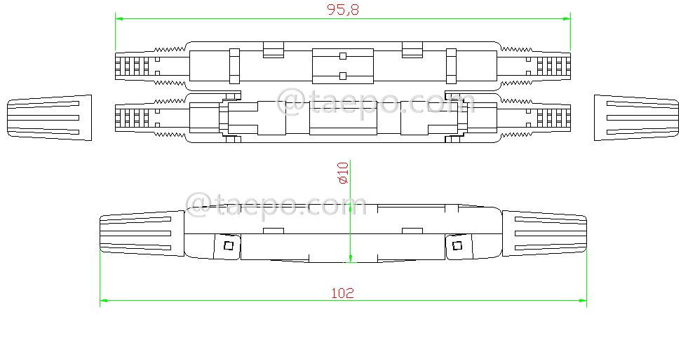 Schematic Diagrams for 1 inlet 1 oulet Drop cable splice box