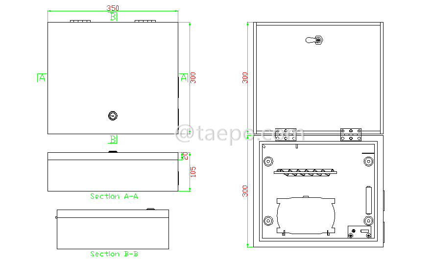 Schematic Diagrams for outdoor 24 fibers SC FDB Fiber distribution box