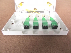 Indoor plastic SC 4 core FTB Fiber optic termination box with flip cover