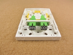 Indoor 2 fibers plastic FTB Fiber terminal box with SC adapters and pigtails