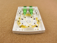 Indoor 2 fibers plastic FTB Fiber terminal box with SC adapters and pigtails