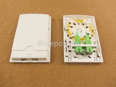 Indoor 2 fibers plastic FTB Fiber terminal box with SC adapters and pigtails