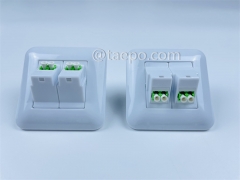 Fiber optic wall outlet box with LC APC adapter 4 fibers