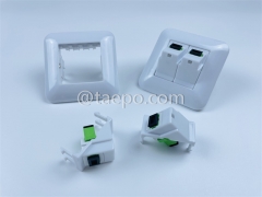 Fiber optic wall outlet with SC APC duplex adapters