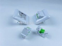 Fiber optic wall outlet box with LC APC adapter 4 fibers