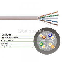 4 pairs CAT6 UTP bare copper AWG23 solid coductor LAN cable 305m/roll