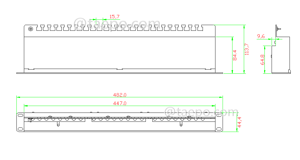 Schematic Diagrams for shielded STP network patch panel