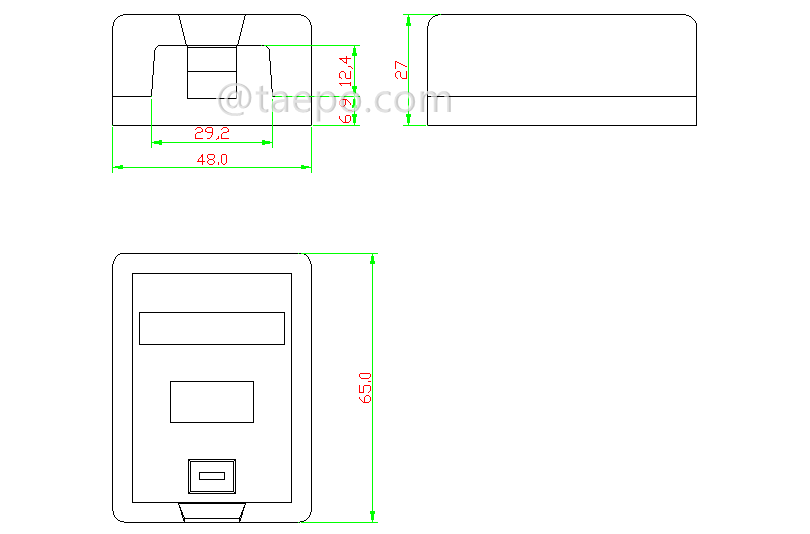 Schematic Diagrams for CAT5E 8P8C 1 port surface mount box 