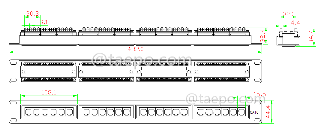 Schematic Diagrams for 24 port cat6 patch panel