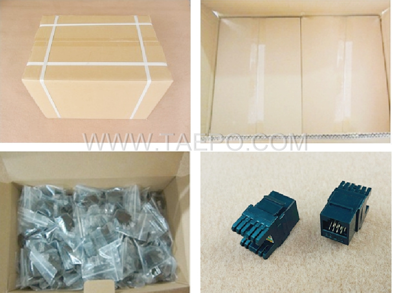 Packing pictures for Keystone jack, CAT5E, UTP, 8P8C, 180 degree, AP style