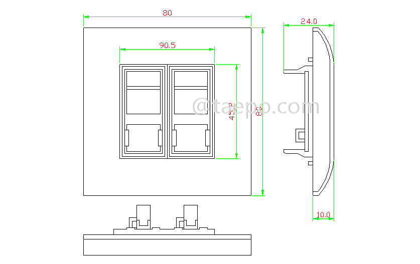 Schematic Diagrams for 2 port network French faceplates 