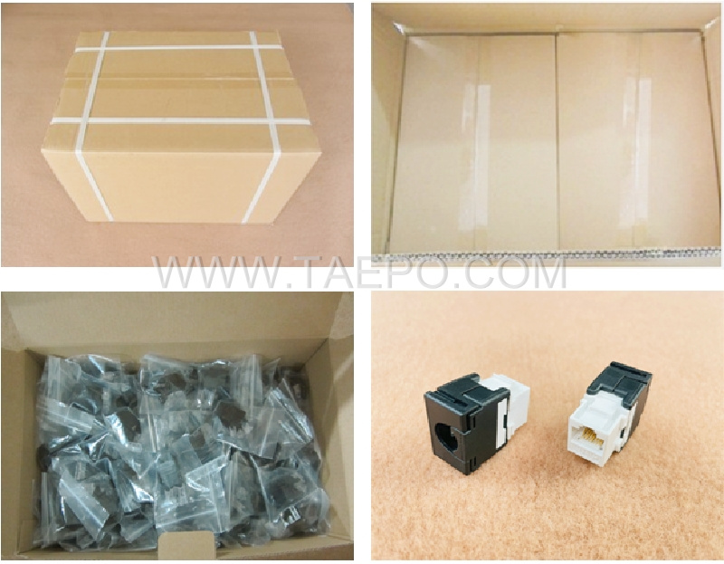 Packing Picture for CAT6A UTP 8P8C RJ45 Keystone jack 