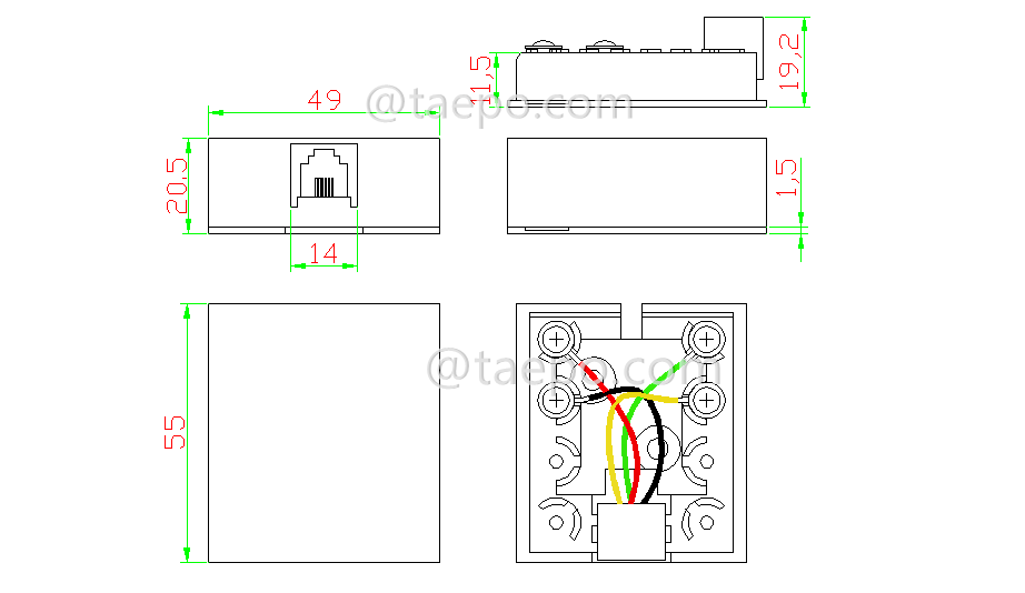 Schematic Diagrams for CAT3 telephone wire connection box