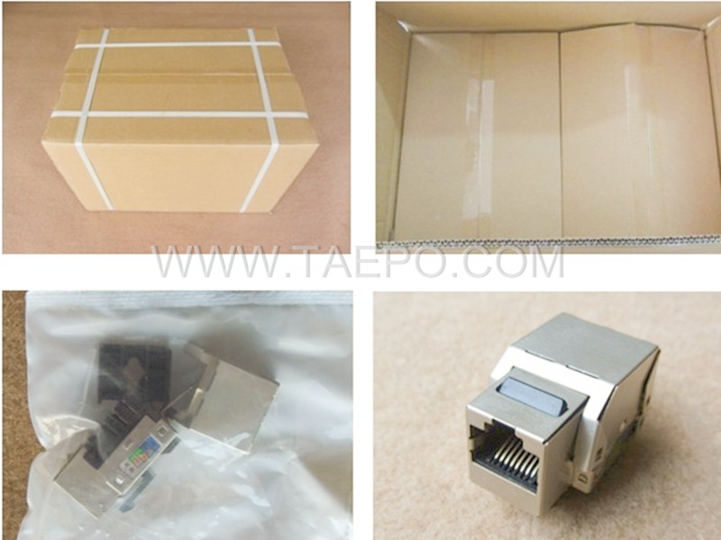 Packing Picture for CAT 6 rj45 8P8C 90 degree STP shielded network Keystone jack