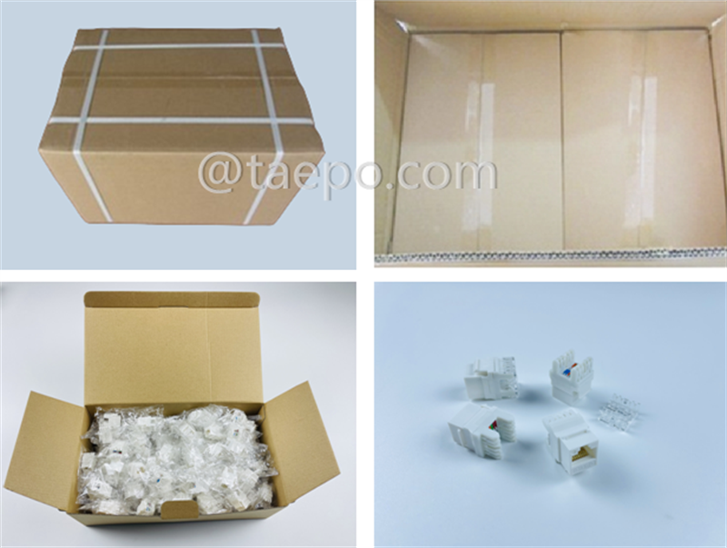 Packing Picture for CAT6 UTP unshielded 8P8C AP style 180 degree Keystone jack