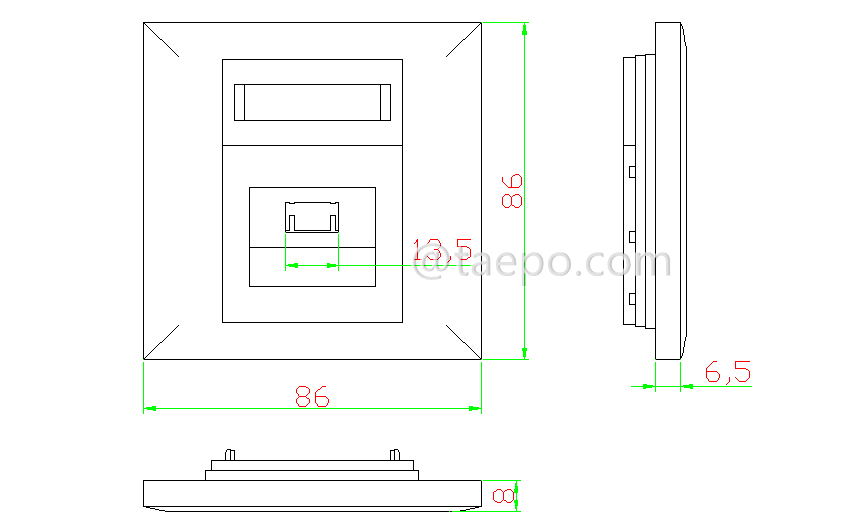 Schematic Diagrams for 86x86mm SC Fiber optic faceplate