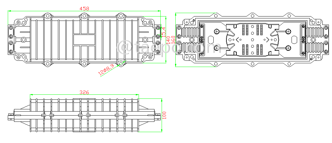 Schematic Diagrams for 3m Fiber optic splice closure