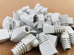 Grey color Cat5e and Cat6 cable Modular plug rj45 with boot