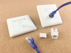 86x86mm AP style 1-port RJ45 network wall faceplate