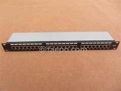 1U 24 port CAT5E RJ45 server rack shielded STP network patch panel